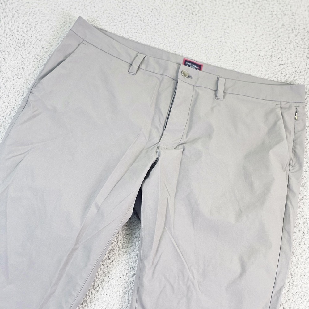 UNTUCKit Chancellor Pants Mens 38x34 Gray Straight Fit Polyester Chino Casual